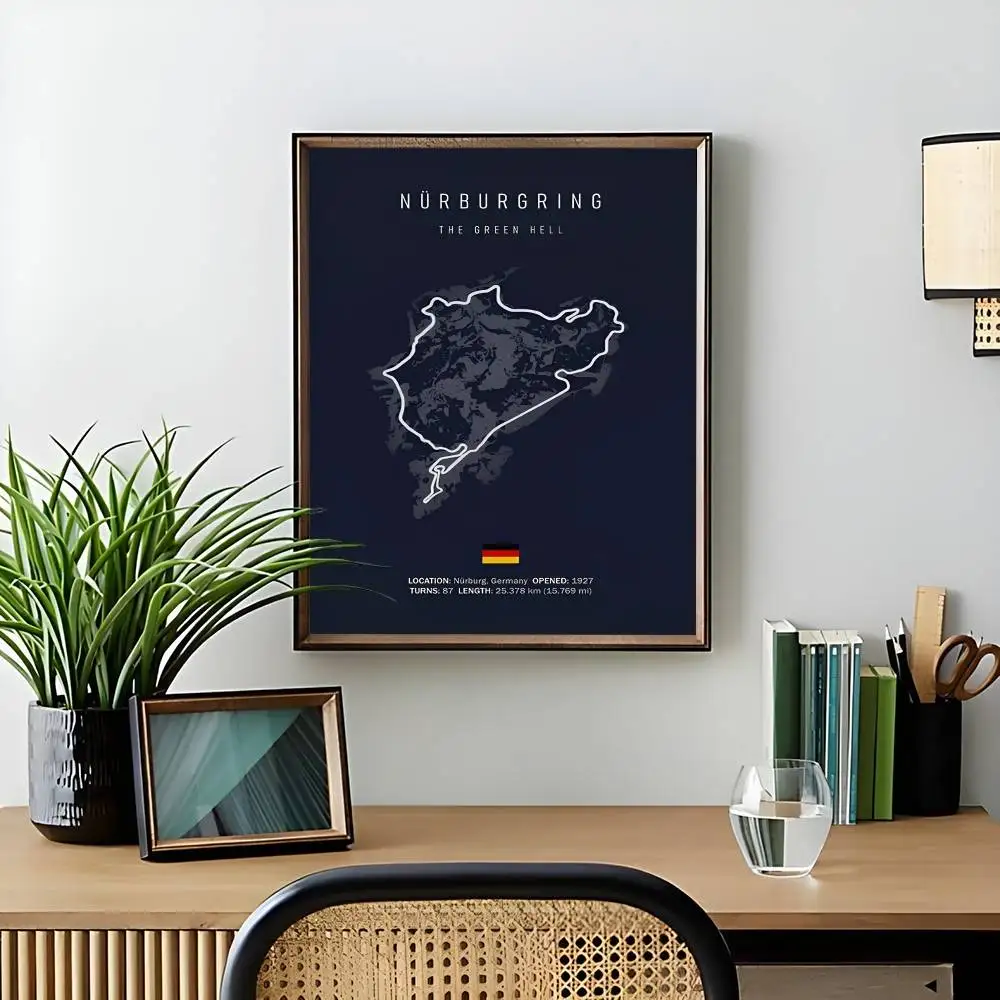 الفورمولا 1 إيمولا موناكو الدائرة F1 ملصق ذاتي اللصق فني مقاوم للماء ورقة ملصق مقهى بار غرفة جدار ديكور #6