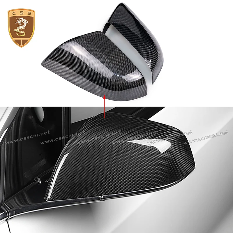 CSSCAR New Carbon Fiber Black Mirror Covers For Tesla Model S Door Side Rear View Mirror Shell Appearance Car Stickers Tesla S