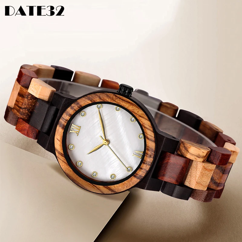 Wood Watch for Women Real Natural Wooden Quartz Wristwatch Strap Lady Watches No LOGO Dropshipping Clock Female Relogio Feminino