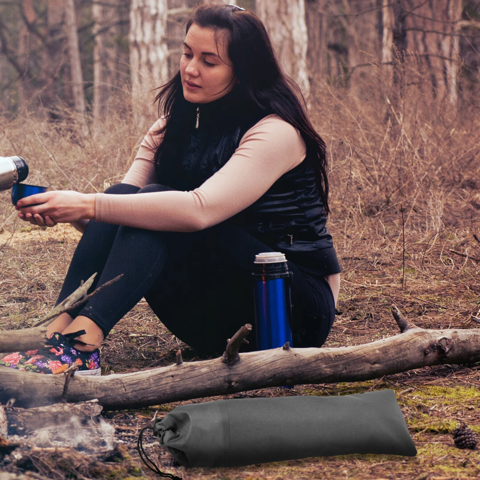 

2pcs Tent Peg Storage Bag Oxford Fabric Durable Camping Organizer Pouch For Stakes Nails Hammers Carabiners Wind Ropes Outdoor