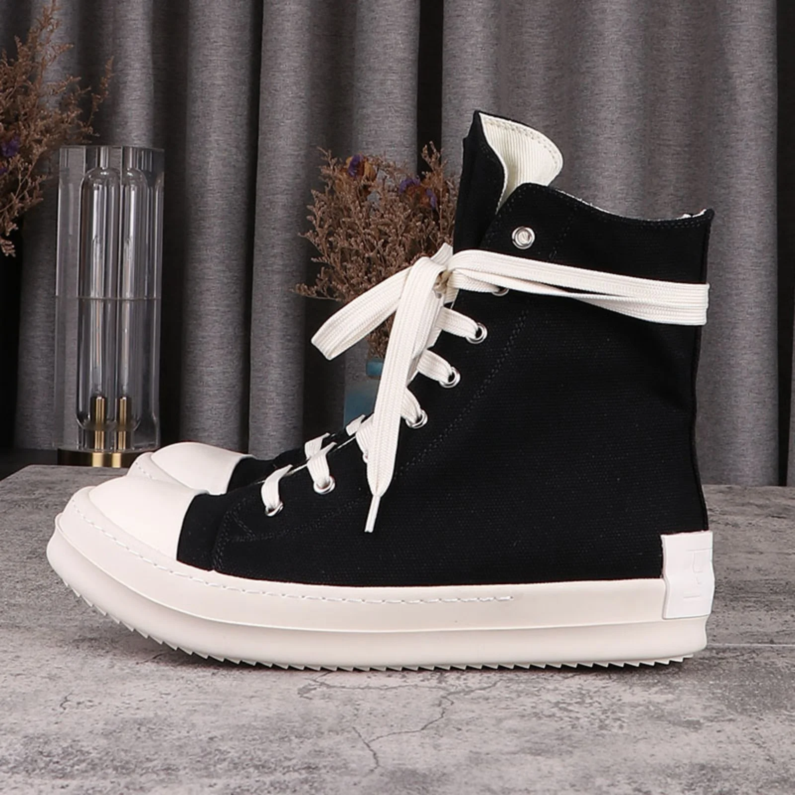 High top Quality Men and Women Casual Sneakers 35-48 Fashion Designer Canvas shoes Punk Goth Zipper RO Trendy Tennis shoes