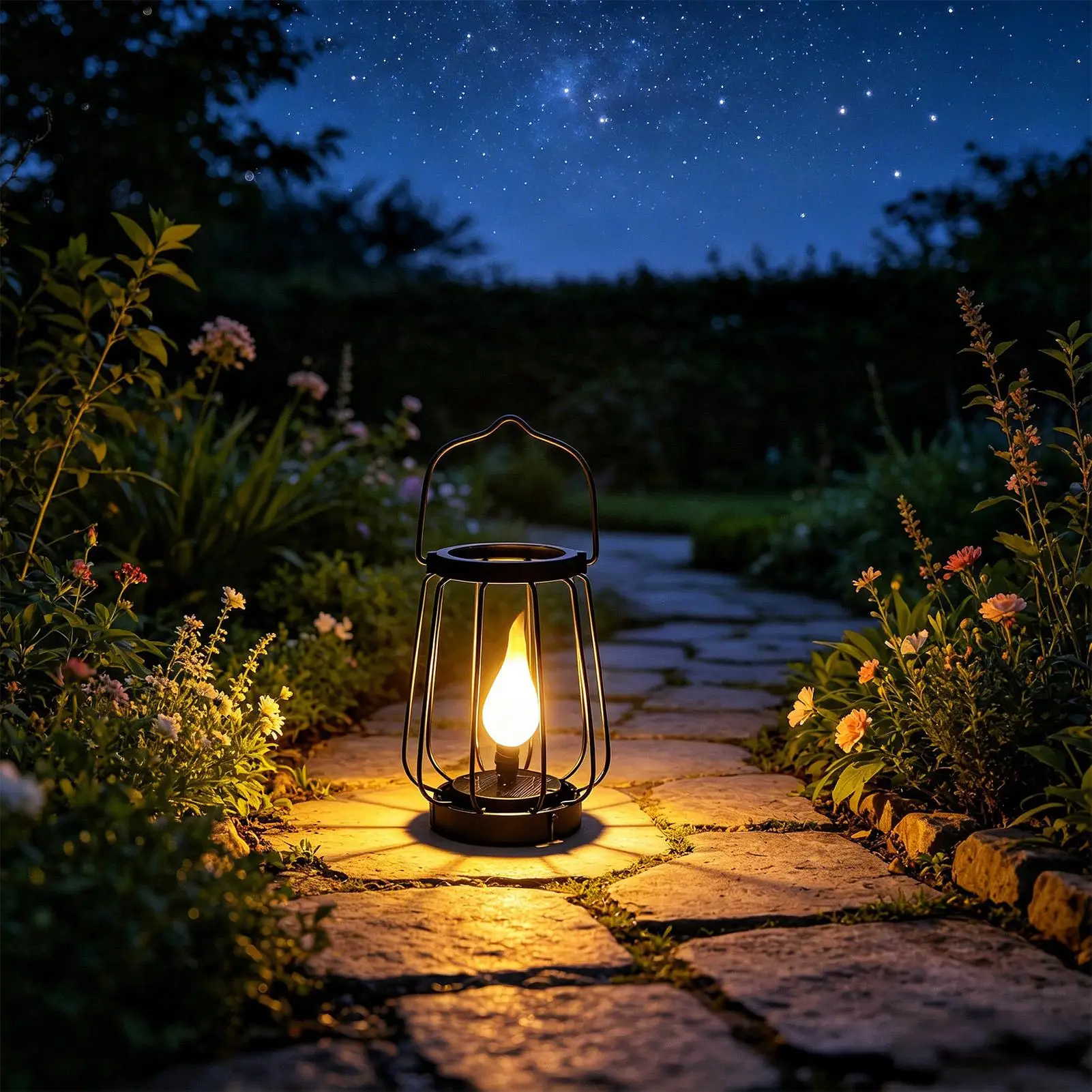 Garden Lantern Solar Powered Hangable Handled Lamp Decoration Solar Lantern Outdoor Lights For Yard Backyard Porch Balcony Lawn