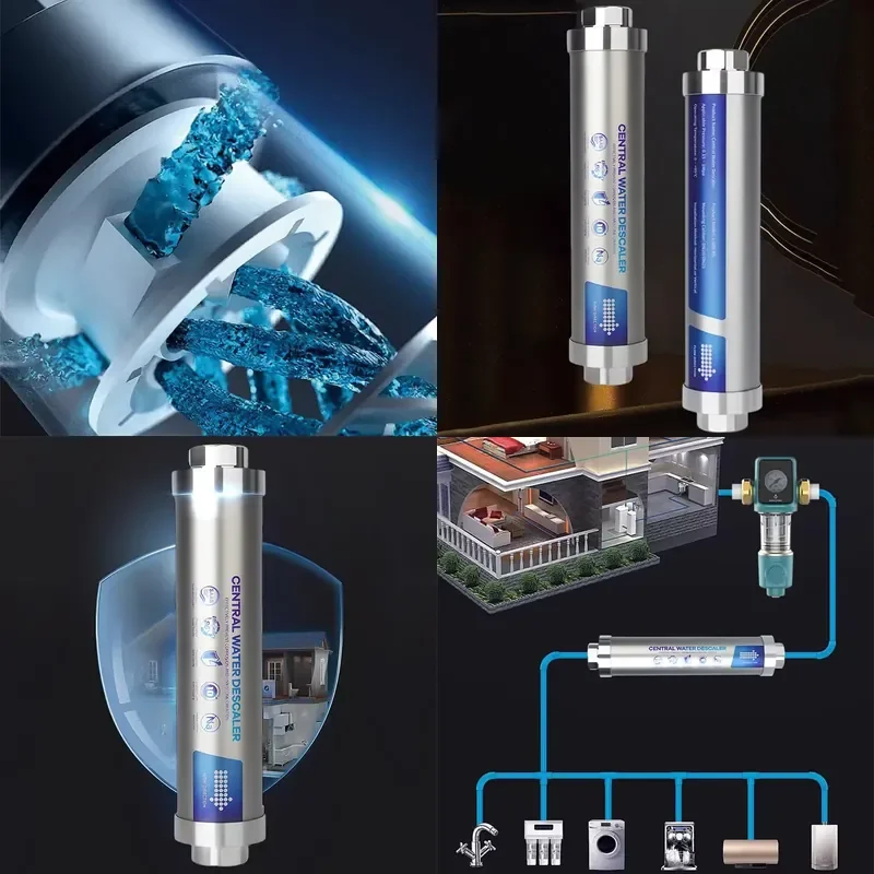 for Central Water Softener Whole House Water Purifier Salt Free Descaling System Prevent Scale Buildup Home Filtration