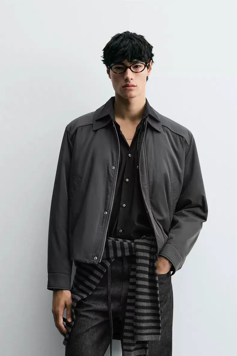 

Новая зимняя мужская ткань Faion Jaet irt с воротником, хлопковая теплая повседневная ткань со стойкой, молодежная полиэстеровая длинная све