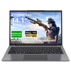 Dopesplay 14.1inch Portable Lapdock Monitor with Keyboard 1200P IPS FHD Laptop Screen Extender For Samsung Deck Mini PC Laptops