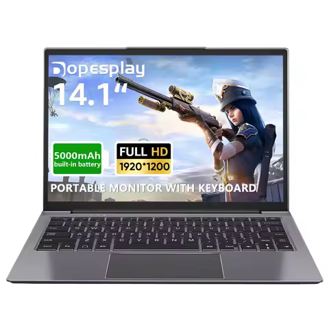 Dopesplay 14.1inch Portable Lapdock Monitor with Keyboard 1200P IPS FHD Laptop Screen Extender For Samsung Deck Mini PC Laptops