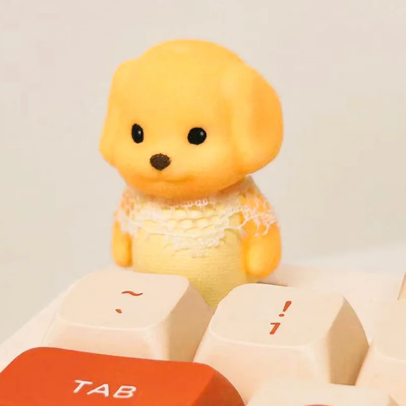 Original Cartoon Cute Puppy 3D Keycaps Milo Artisan Anime Poodle Keyboard Cap Customization KeyCap Mechanical Keyboard Gift