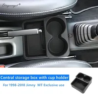 Caja de almacenamiento multifuncional para consola central modificada para coche con portavasos, adecuada para modelo Suzuki Jimny MT 1998-2018