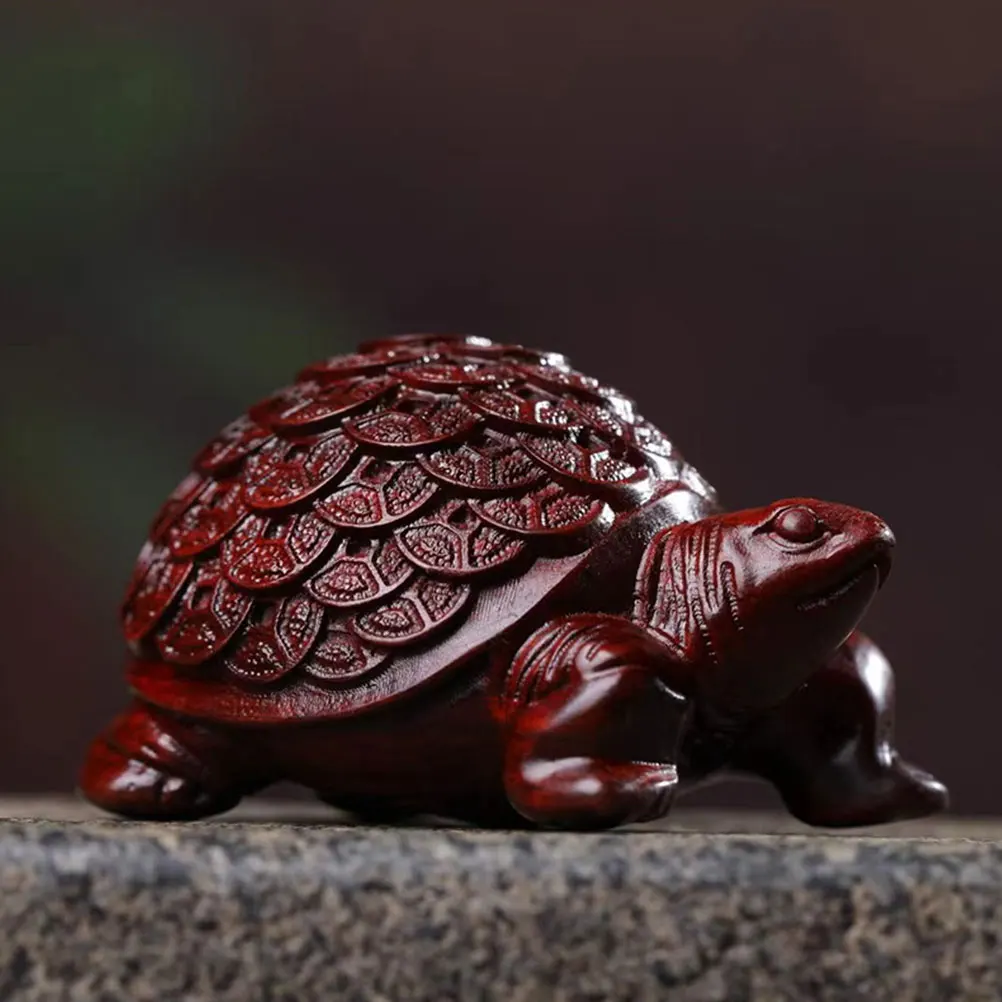 

Turtle Ornament Turtle Statue Vintage Wood Carving For Home Office Desk Decor Small Animal Ornament Table Craft