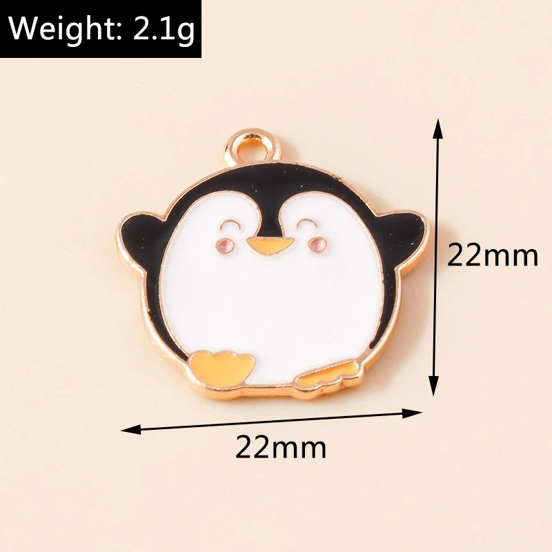 20 Stück 22x22mm Cartoon Tier Charms für Schmuckherstellung Emaille Pinguin Charms Anhänger für Halsketten Ohrringe DIY Bastelbedarf – Detail 1