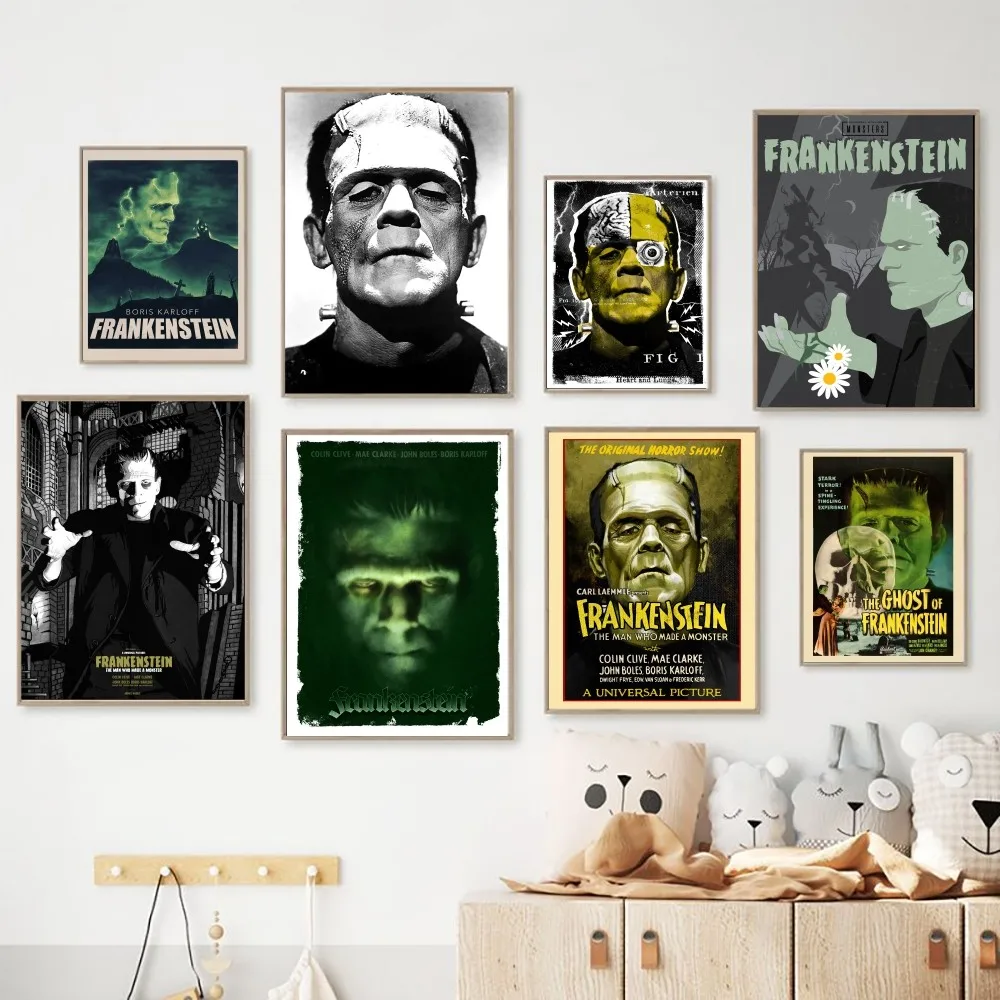 Frankenstein Classic Horror Movie Poster No Framed Poster Kraft Club Bar Paper Vintage Wall Art Painting Bedroom Study Stickers