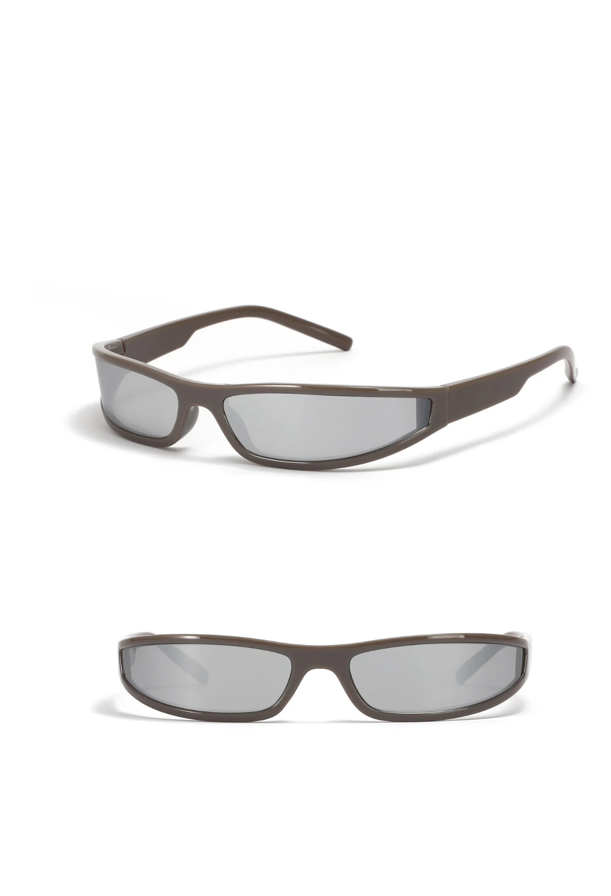 Narrow Rectangle Y2K Sunglasses 2025 Luxury Brand Punk Wrap Arou7.85