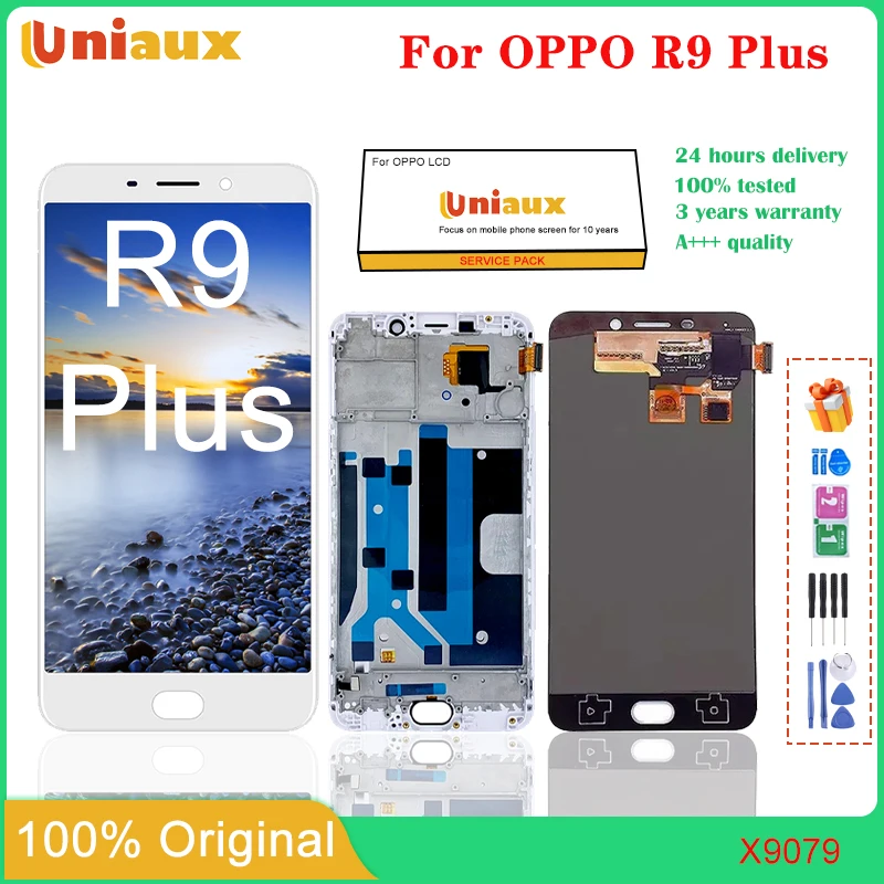 

6.0" For OPPO R9 Plus LCD Display Touch Screen Digitizer Assembly With Frame Replacement Parts For OPPO R9Plus X9079