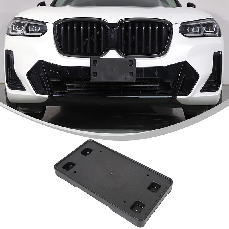 

For BMW X3 G01 2022-2024 ABS black car front bumper license plate bracket car exterior modification accessories