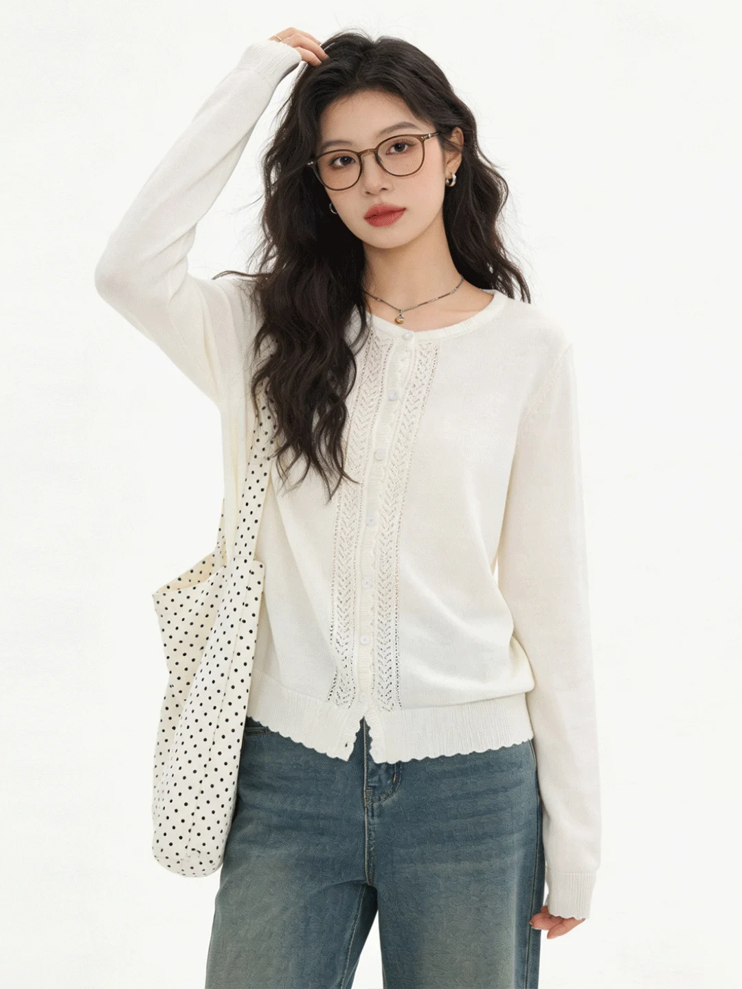 Korean Style Soft Knitted Shirt round Neck Short Length Skin-friendly Apricot Color Anti-aging Spring New Arrival Women's Top