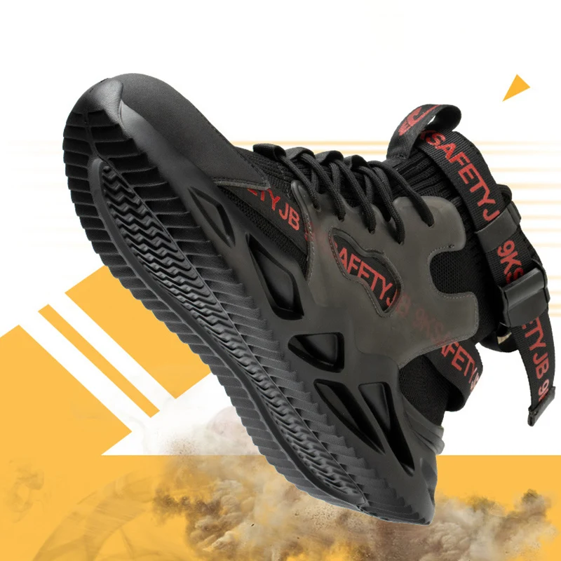 أحذية أمان أحذية عمل بمقدمة فولاذية للرجال أحذية رياضية مريحة قابلة للتعديل ومضادة للصدمات ومضادة للسقوط أحذية عمل غير قابلة للانزلاق للمشي لمسافات طويلة