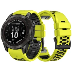 Sports Silicone Watch Bands For Garmin Fenix 7 7X 6 6X 5X/Epix Pro Gen 2/TACTIX/Descent Mk2i Mk2/Enduro QuickFit 26mm 22mm Strap