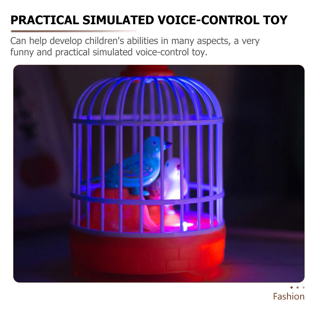 

Voice-Activated Simulation Bird Cage with Sound Activated Chirping and Movements for Children Educational Play
