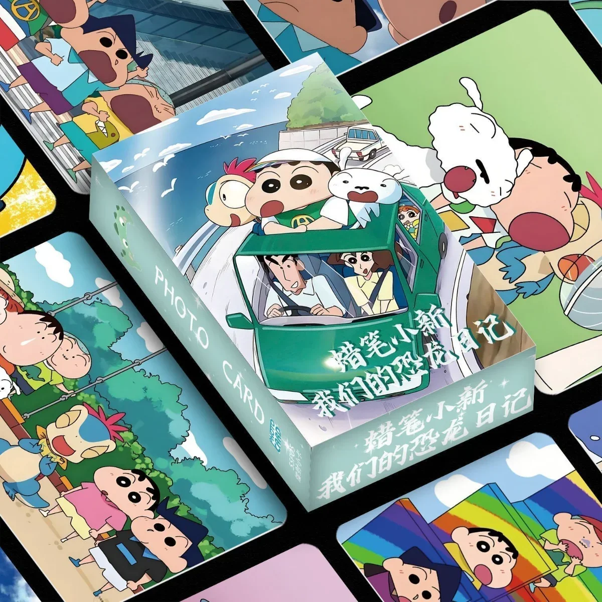 ฟิกเกอร์อนิเมะ คราโยน ชินจัง การ์ดเกมการ์ตูน กล่องการ์ดเลเซอร์สองด้าน 55 ใบ การ์ด LOMO แฟลช ของขวัญปี 2025