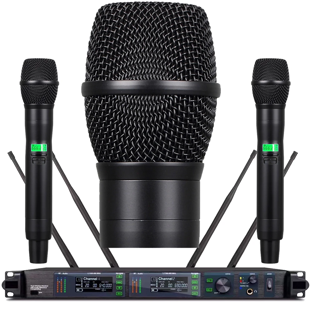 

ULXD24D 2-Channel Handheld Wireless Microphone System with AD4D Receiver ADX2 KSM9 KSM8 Silver for Karaoke Stage Singing