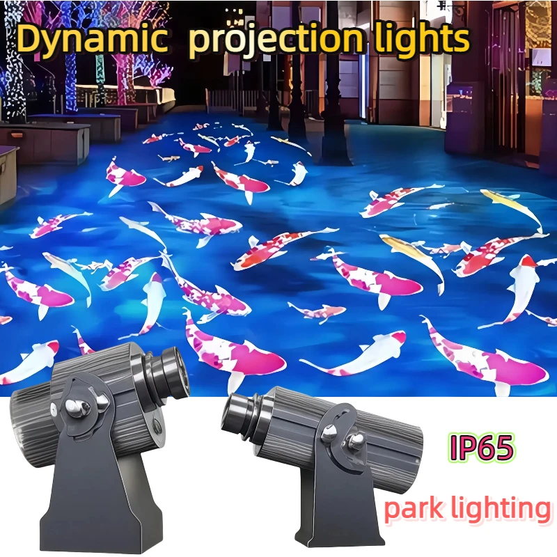 Dynamic Logo Projection Light Flower Spotlight Pattern Outdoor Landscape Lighting Special Effect Fish Scenic Area Lamp 200W 300W