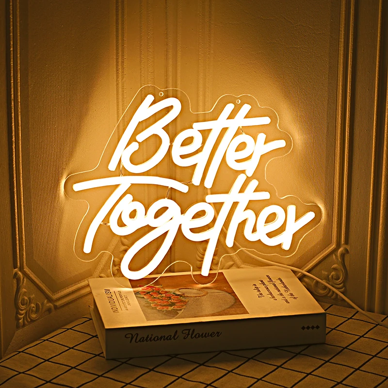 Led Let's Party Neon Sign Light for Party Decor 31*17  cm Happy Birthday Wedding Transparent Acrylic Custom Neon Light Sign