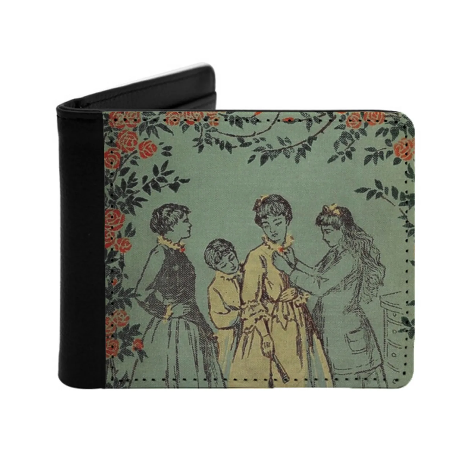

Little Women 1896 Book Cover Poster Classic Personalized Men's Leather Wallet Credit Card Pouch Purse Books Women Womens Books