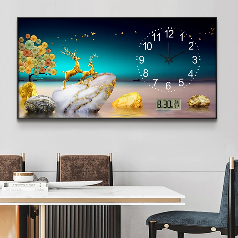 

Interior Luxury Wall Clocks Art Mural Living Room Fashion Design Creative Silent Wall Watch Aesthetic Saat Ornaments Home Decor