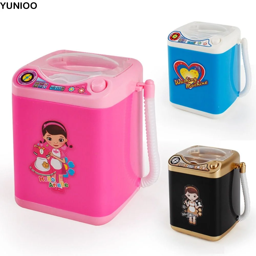 

Simulated Mini Electric Washing Machine with Light Portable Simulation Washing Machine Toy Pink Electric Dehydration Washer