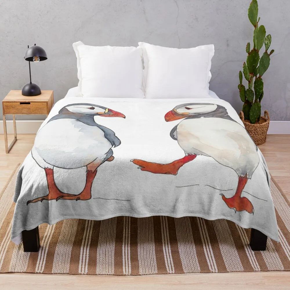 Puffin friends dancing - illustration Throw Blanket anime Hair for sofa Blankets