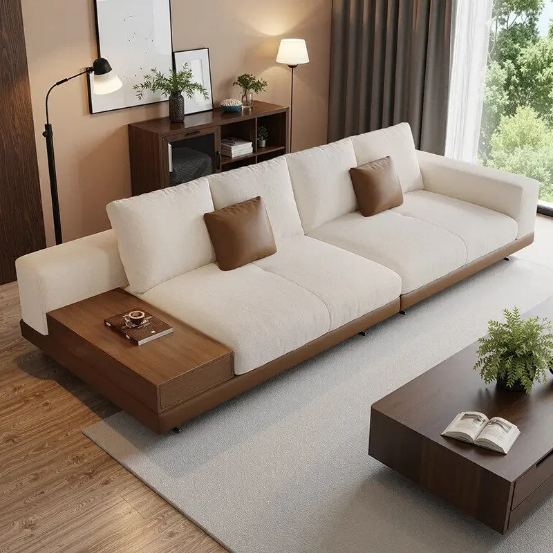 

Italian style light luxury multi-functional combined straight sofa with storage box, suitable for family living room and
