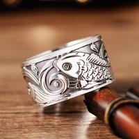 Retro Overbearing Bring Luck Wealth Chinese Feng Beast Amulet Open Adjustable Buddha Rings Jewelry Woman Men Gift