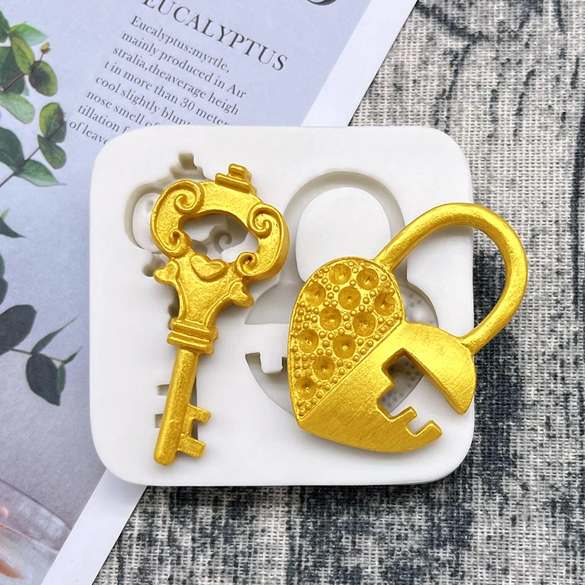 Love Lock Key Silicone Mold Fondant Cake Chocolate Candy Decorating Tools