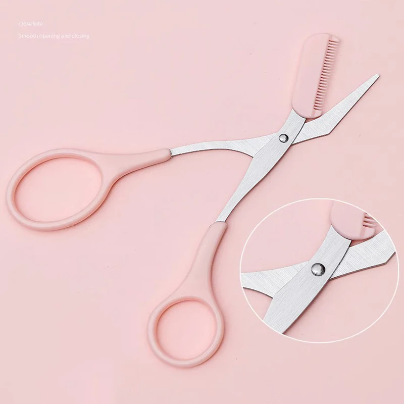 Safe crescent shaped eyebrow trimmer macro manual hair removal and scraping  specialized eyebrow scraper blade with comb