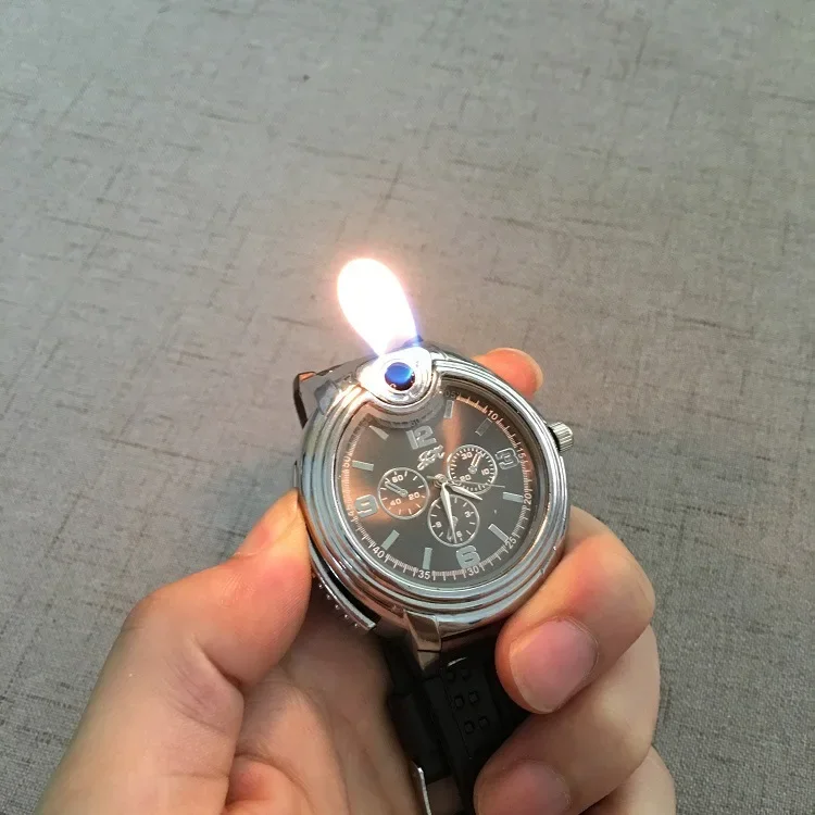 

EDC Inflatable Butane Lighter Outdoor Multifunctional Watch Lighter Metal Cigarette Lighter Toys Gadget Men (No Gas)