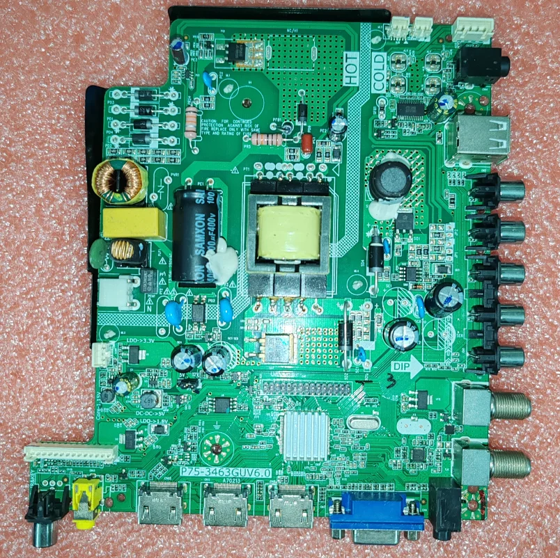 p75-3463guv6.0  Three in one TV motherboard 74--84v   300m  65w or  60--72v 400ma     working good