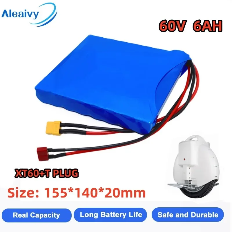 

60V 6Ah 18650 16S1P Lithium Battery Pack 6000mAh with BMS Self-balancing Vehicle Electric Unicycle Replacement Battery Kit