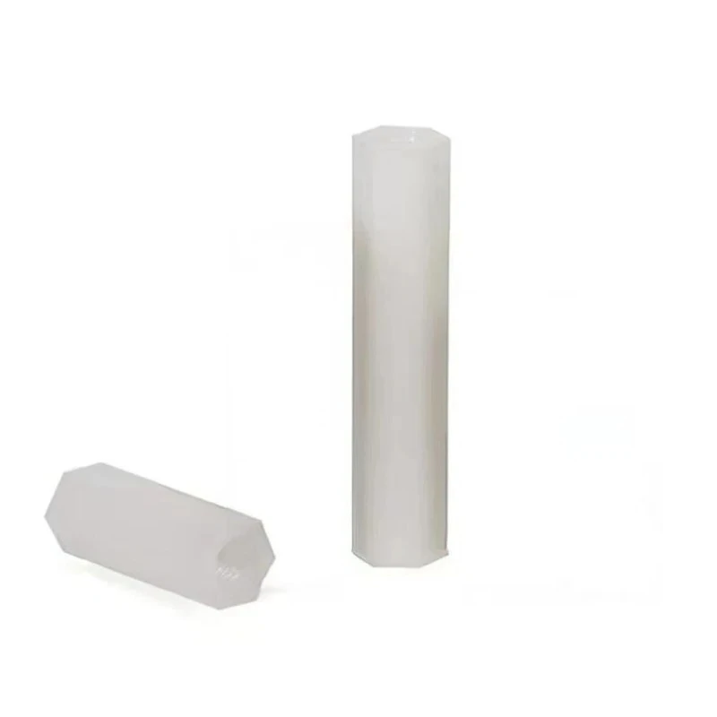 White Nylon Hex Threaded Studs for Electronics - M2-M6 Plastic Hex Mounting Fasteners for PCB Motherboards & Circuit Boards