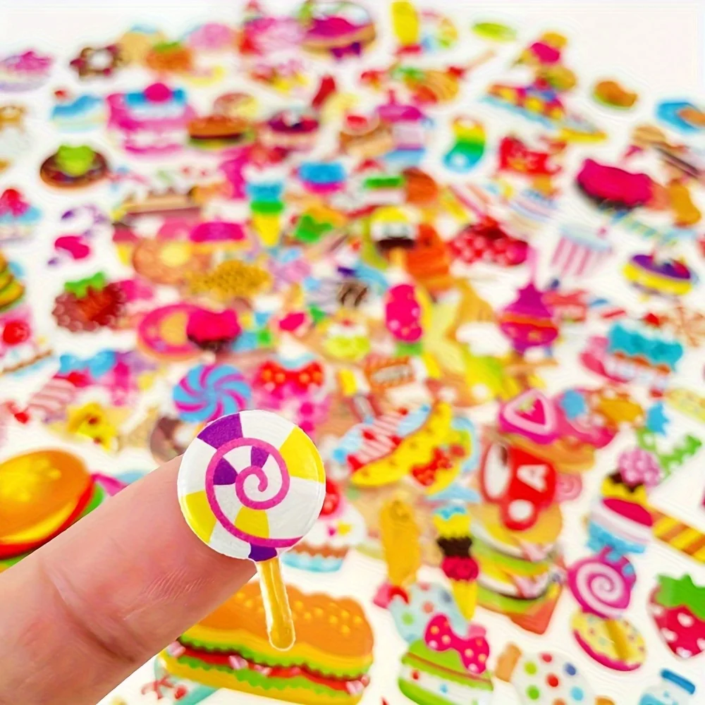 

6 шт., наклейки для еды, 3D пухлые мультяшные наклейки для торта для рукоделия, скрапбукинга, этикетки для ноутбука, декор для вечеринки, холодильник JXB