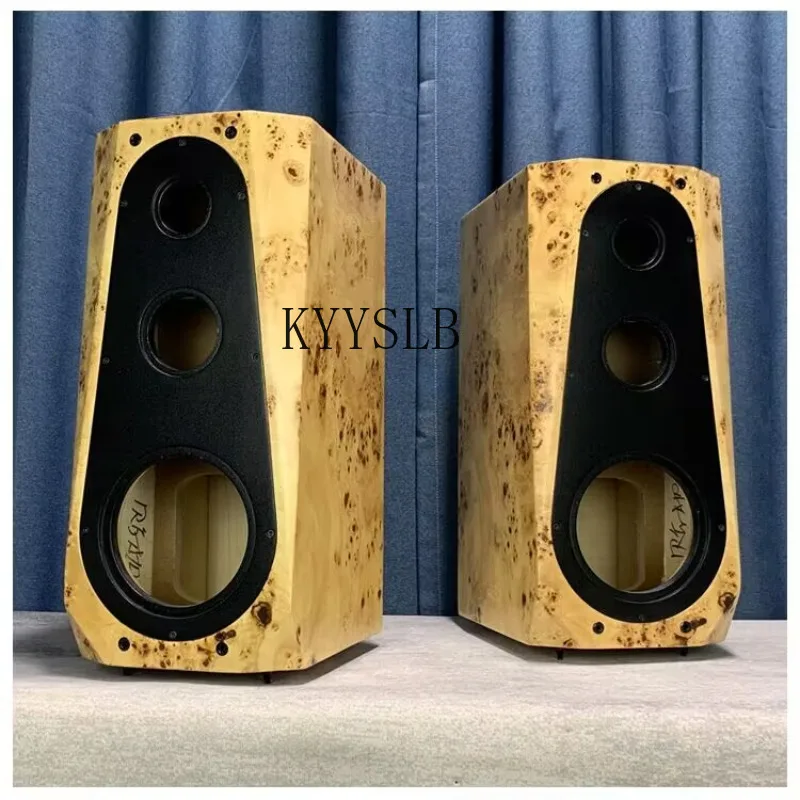 KYYSLB ไฮไฟ 6.5 นิ้ว 8 นิ้วชั้นวางหนังสือลําโพงสามทางที่ว่างเปล่ากล่องไม้อัดทะเลเบิร์ช