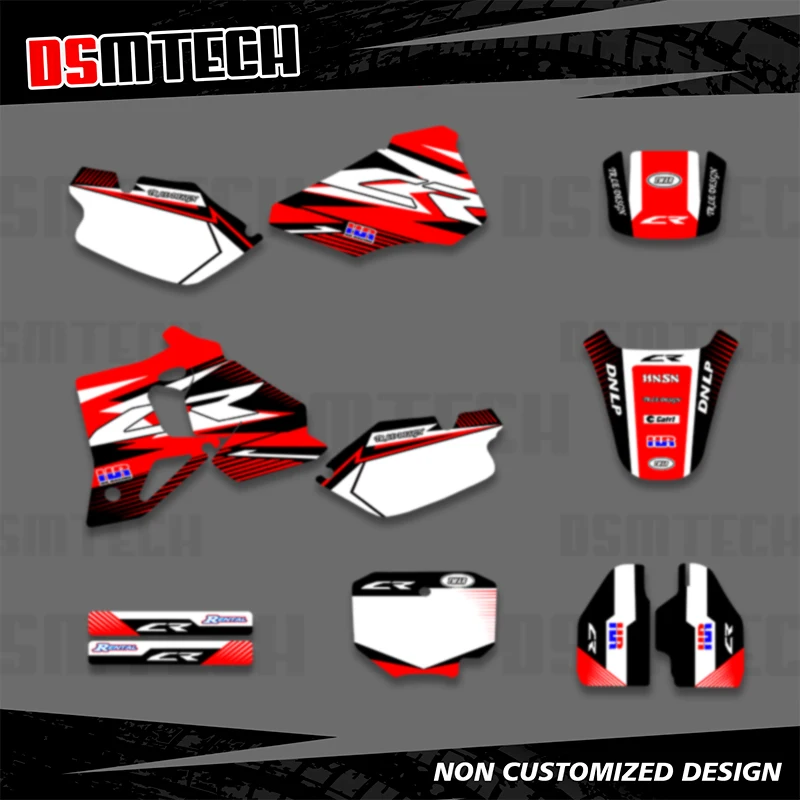 DSMTECH Full Graphcis Decal Stickers Kit for Honda CR80 CR 80 1996 1997 1998 1999 2000 2001 2002 Number Name Customize