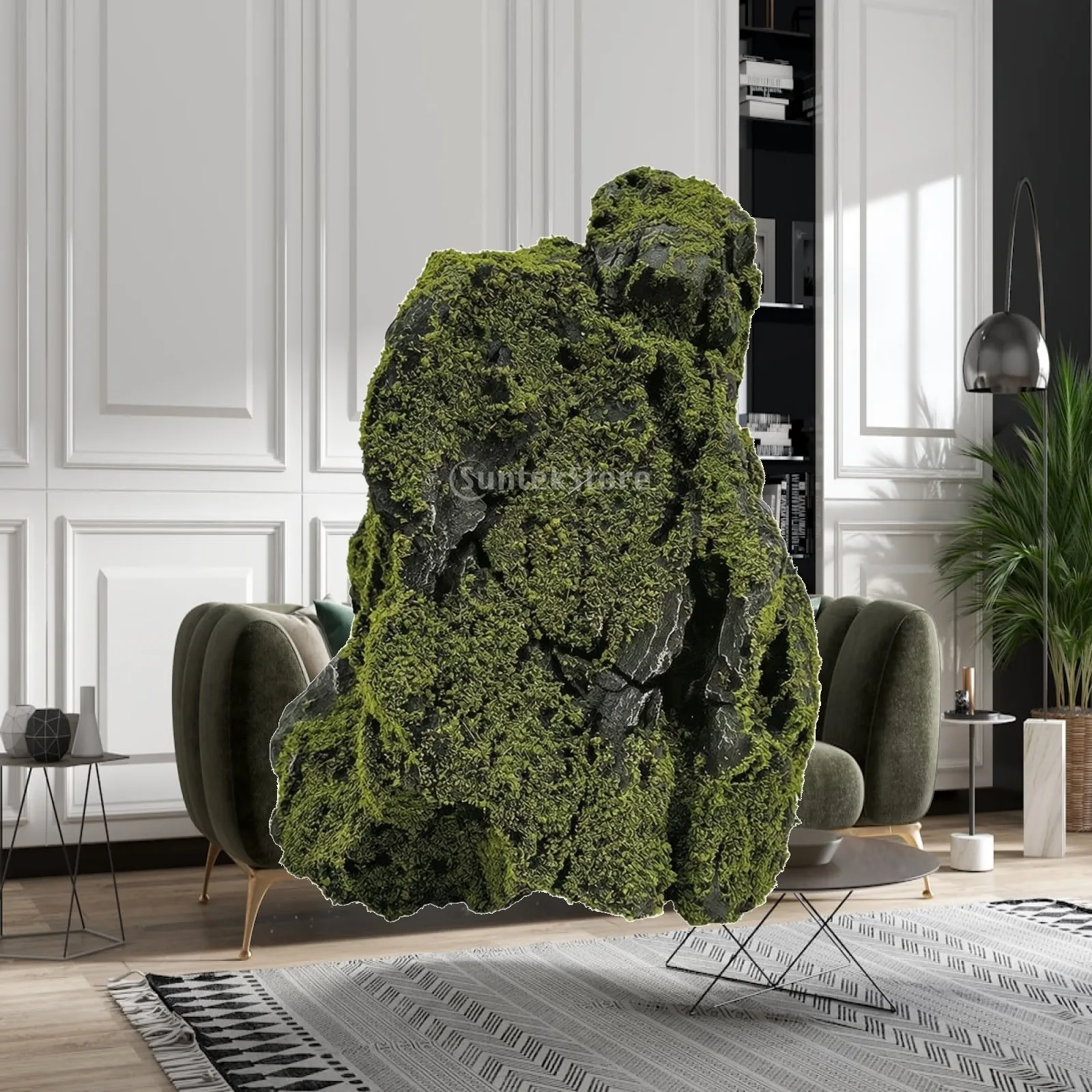 Simulated Landscape Rock Lifelike Faux Rock with Lichen Artificial Stone with Lichen Weather-Resistant Low Maintenance