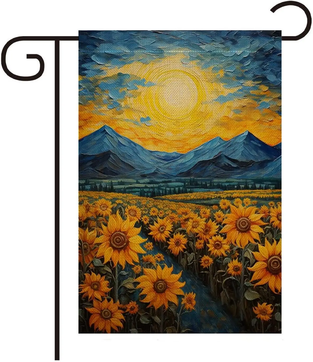 Summer Garden Flag Sunflower 12 x 18 Inch Small Double Sided for Outside Burlap Garden Flags Sun and Mountain Welcome Flag Sprin