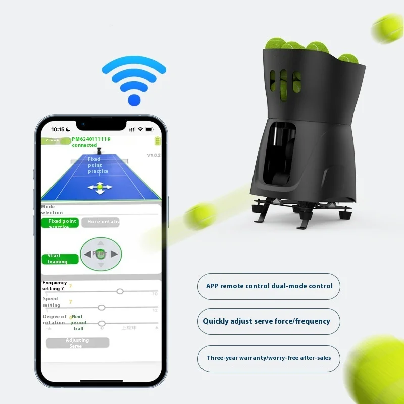 2025New Trend Oscillation Multi-Angle Adjustment Tennis Ball Shooting Machine with App and Remote Control