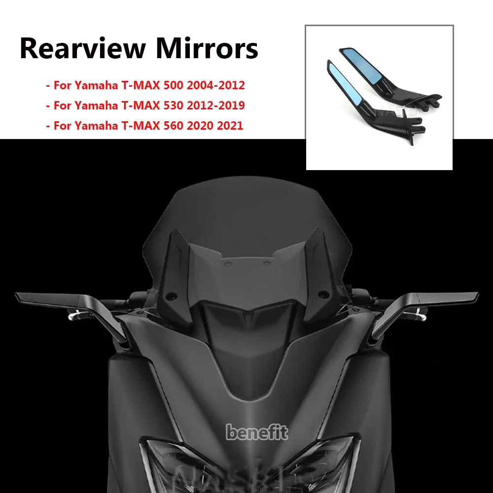 For YAMAHA T-MAX 560 TMAX 500 530 T-MAX530 T-max500 Motorcycle Rearview Rear View Mirrors Glass Back Side Mirror Kit Rotatable