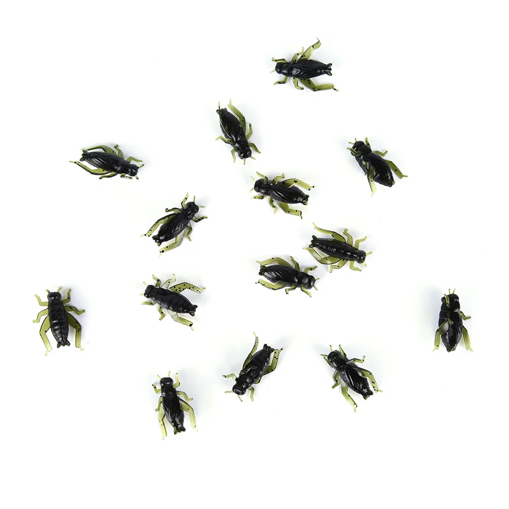 20pcs/lot Artificial Soft Cricket Fishing Lures  Insect Bait Pesca Lightweight Grasshopper Floating Ocean Wobblers Silicone Bait