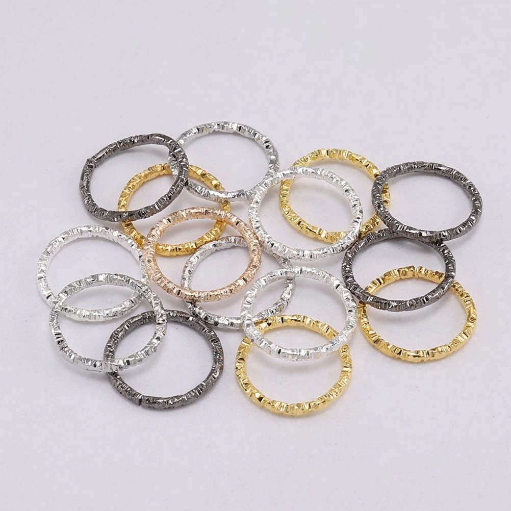 

100 PCS Embossed Jump Ring Jewelry Making Buckle Rings Connecting Kit Accessories
