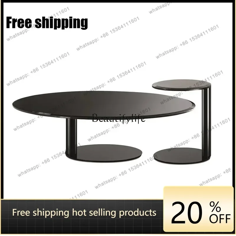 Factory Direct.Tempered Glass Living Room Combined Tea Table Large and Small Apartment Type Nested Tables