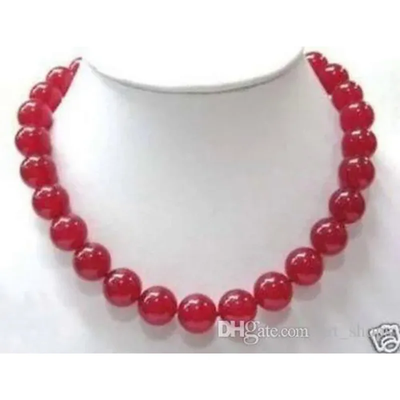 

F** 12mm Red jasper Round Beads Nelace 18" LL003