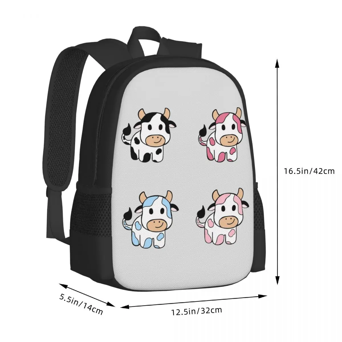 Super Adorable Colorful Cow Pattern Student Backpack School Bag Hiking Travel Daypack Men Women Fashion Bookbag Shoulder Bags